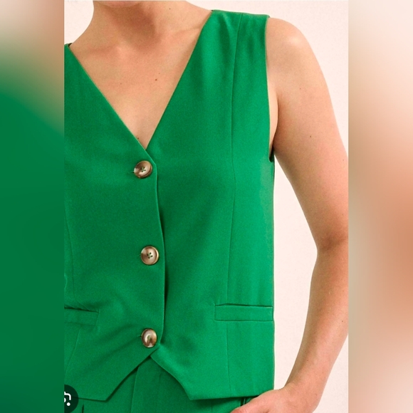 Promesa Beautifully Bespoke Three-Button Suit Vest Kelly green small $54 - Picture 2 of 12